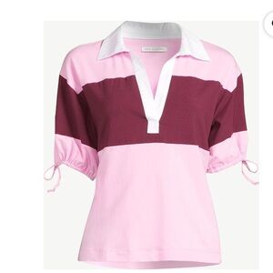 Free Assembly Women's Tie Sleeve Polo Top New with tags size Large  🤩